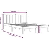  Posteljni okvir bel iz trdne borovine 140x200 cm, (20684625) | Shoptok.si