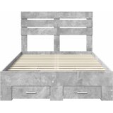  Krevetna konstrukcija s ladicama Betonski sivi 120 x 200 cm | shoptok.hr