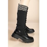 Fenzy Čizme Od Umjetne Kože S Vezicama, U9X24154, Crne | shoptok.hr