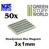Green Stuff World neodymium magnets 3x1mm - set x50 (N52) Cene