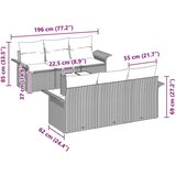  7-delni vrtnski sofa set z blazinami Rjava Poli ratan, (22092202) | Shoptok.si