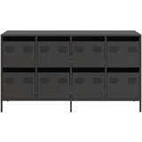vidaXL Komoda črna 135x39x73,5 cm hladno valjano jeklo | Shoptok.si