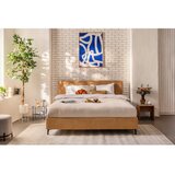 Bonami Selection Oblazinjena zakonska postelja z ležiščem in rešetko 180x200 cm v gorčični barvi Noira Slim - | Shoptok.si
