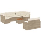  10-dijelni set vrtnih sofa s jastucima bež od poliratana 66 x 62 x 69 cm | shoptok.hr