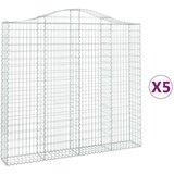  Lučne gabionske košare 5 kom 200x30x180/200cm pocinčano željezo | shoptok.hr