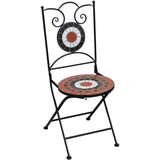 In 3-dijelni bistro set s keramičkim pločicama boja cigle i bijeli | shoptok.hr
