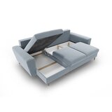 Cosmopolitan Design Svijetlo plava baršunasti sklopiva/s prostorom za odlaganje kutna garnitura Kyoto – | shoptok.hr