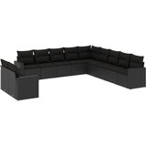  The Living Store Vrtna sedežna garnitura 11-delna z blazinami črn poli ratan - Vrtna Sedežna Garniture, (21443598) | Shoptok.si