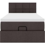 vidaXL Otomanski posteljni okvir z vzmetnico rjav 90x200 cm blago | Shoptok.si