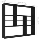  Polica crna 90 x 16 x 78 cm od iverice | shoptok.hr