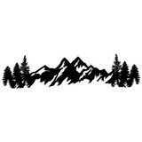 Wallity Zidna dekoracija Mountain View - 3, 70 x 18 cm, Crna | Eponuda.ba