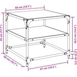  Stolići za kavu s crnim staklenim vrhom 2 kom 50x50x45 cm čelik | shoptok.hr