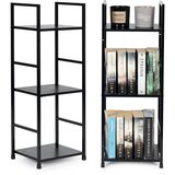 Modern Home LOFT polica za knjige, 3 razine, crna Cijene