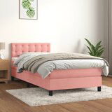 The Living Store Box spring postelja z vzmetnico roza 80x200 cm žamet - Box Spring Postelja, (21488730) | Shoptok.si