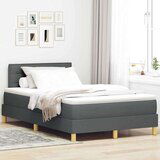  Krevet s podijem s madracem i LED tamno sivi 120x200 cm tkanina | shoptok.hr