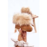 Kesi Children's Snow Boots With Eco Fur Light brown Ariana Cene