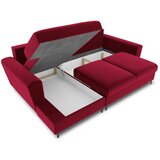 Cosmopolitan Design Crvena baršunasti sklopiva/s prostorom za odlaganje kutna garnitura (s lijevim kutom/s ležaljkom) Kyoto – | shoptok.hr