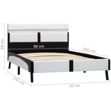  Okvir za krevet od umjetne kože LED bijelo-crni 90 x 200 cm | shoptok.hr