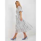 Fashion Hunters White and black flared dress with ruffles Cijene