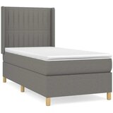  Krevet s oprugama i madracem tamnosivi 100 x 200 cm od tkanine | shoptok.hr