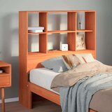 vidaXL Vzglavje s predelki voščeno rjava 75 cm trdna borovina | Shoptok.si