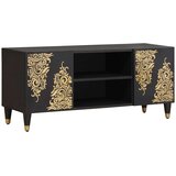 TV ormar s policom Crna 105 x 33 x 46 cm Čvrsto drvo manga | shoptok.hr