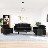vidaXL 3-dijelni set sofa s jastucima crni baršunasti | shoptok.hr
