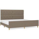 The Living Store Posteljni okvir z vzglavjem taupe 200x200 cm blago - Posteljni Okvir Z Vzglavjem, (21503766) | Shoptok.si