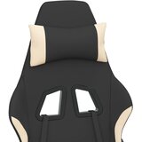  Igraća stolica od tkanine s osloncem za noge crna-krem | shoptok.hr