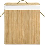  Košara za rublje od bambusa s 2 odjeljka 100 L | shoptok.hr