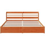  Krevetna konstrukcija s policom Vosak smeđa 200 x 200 cm | shoptok.hr
