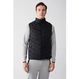 Avva Men's Black Puffer Vest Goose Feather Water Repellent Windproof Comfort Fit Relaxed Fit