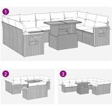  10-dijelni set vrtnih sofa s jastucima crni poliratana bagrem | Eponuda.ba