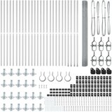 vidaXL Varjena žična ograja z 13 stebri z utori 1.4x50 m Cinkano jeklo | Shoptok.si