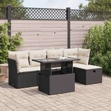 vidaXL 6-dijelni set vrtnih sofa s jastucima crni od poliratana | shoptok.hr