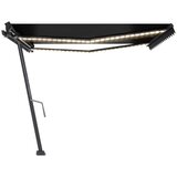  Tenda na ručno uvlačenje s LED svjetlima 400 x 350 cm antracit | shoptok.hr
