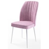 Hanah home set trpezarijskih stolica Etra 4 kom, roze tkanina Jerry, bele drvene noge | Eponuda.com
