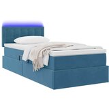  Postelja z LED lučmi z vzglavjem Temno modra 90 x 200 cm Žamet, (5000100453) | Shoptok.si