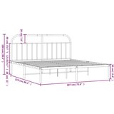 vidaXL Metalni okvir za krevet s uzglavljem bijeli 183x213 cm | shoptok.hr