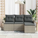  Sjedeća garnitura za vrt 4 kom. Svijetlo siva poliratan 196 x 117 x 69 cm | shoptok.hr