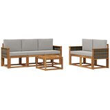 vidaXL Zunanja garnitura za sedenje 6 pcs Naravna in svetlo siva, (5000281634) | Shoptok.si