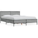 Maison Chic Posteljni okvir - Dvoposteljna postelja - Zakonska postelja siva sonoma 135x190 cm inženirski les in kovina-J15185, (21771555) | Shoptok.si