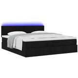 vidaXL Otomanski okvir kreveta s madracima crni 200x200cm od tkanine | shoptok.hr