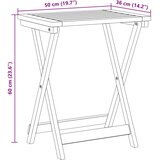 vidaXL Zložljiva vrtna mizica 50x36x60 cm trden akacijev les | Shoptok.si