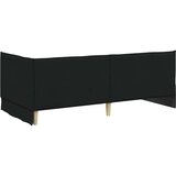 vidaXL Kotna postelja z vzglavjem Črna 90 x 190 cm blago | Shoptok.si