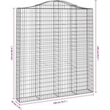  Lučne gabionske košare 2 kom 200x30x220/240cm pocinčano željezo | shoptok.hr