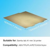 Aldor Build Plate 184 &amp;times; 184 mm &amp;ndash; Double-Sided PEI kompatibilan sa A1 mini Slike