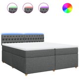  Krevet s oprugama i madracem tamnosivi 200 x 200 cm od tkanine | shoptok.hr