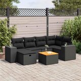  7-dijelni set vrtnih sofa od poliratana s jastucima crni Cijene