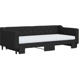  Dnevni krevet na razvlačenje s madracima crni 90x200 cm tkanina | shoptok.hr